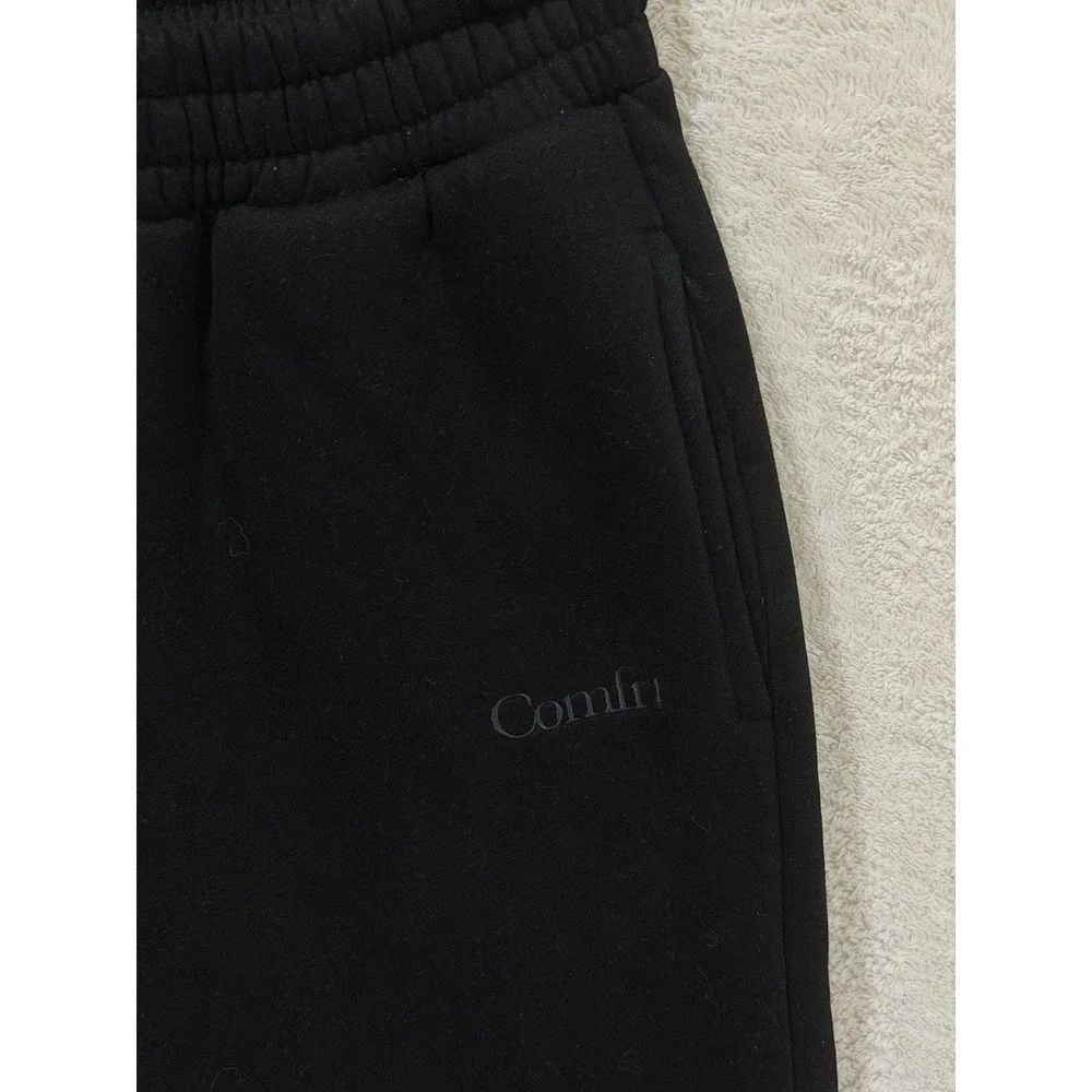 Comfrt Pants Adult Medium Black Wide Leg Heavyweight Fleece Sweatpants 26x28.5